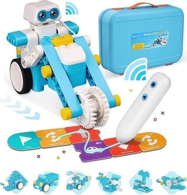 WhalesBot B3 Pro Kodlama Robotu 4+ Yaş Çocuklar İçin 24'ü 1 Arada Robotik Kit - Image 1