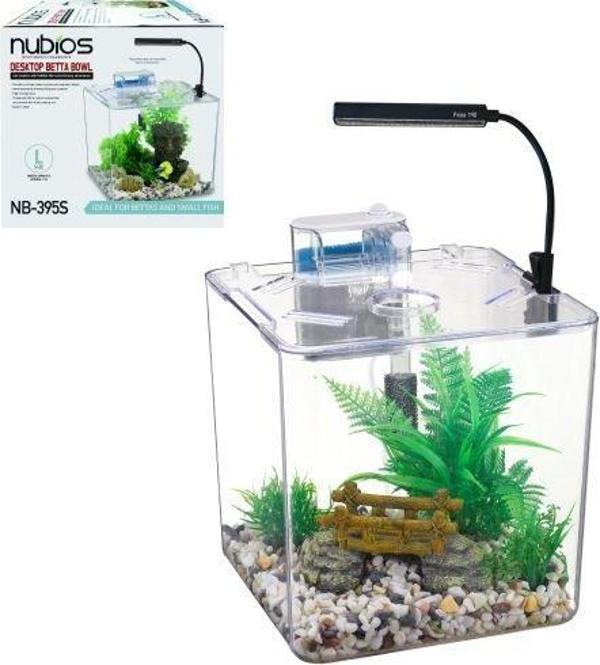 Nubios Masasüstü Akvaryum Seti 13,5 L Küp - Image 1