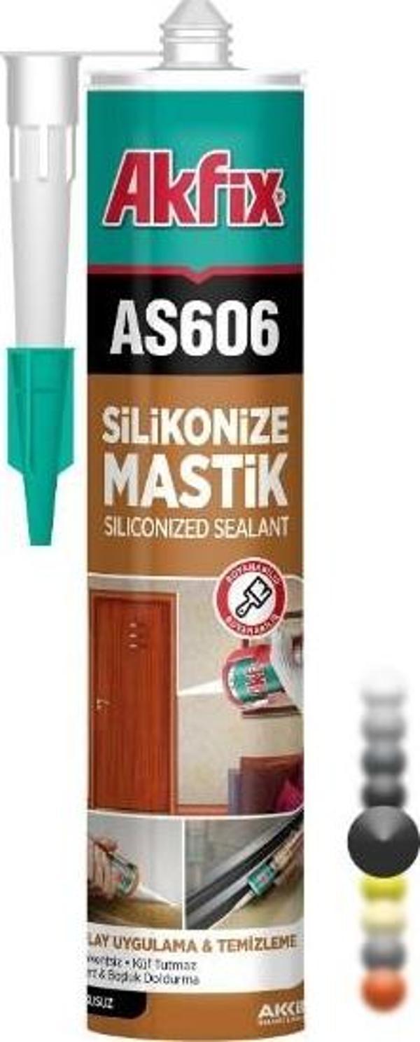 AKFİX SİLİKONİZE MASTİK SİYAH 500 GR - Image 1