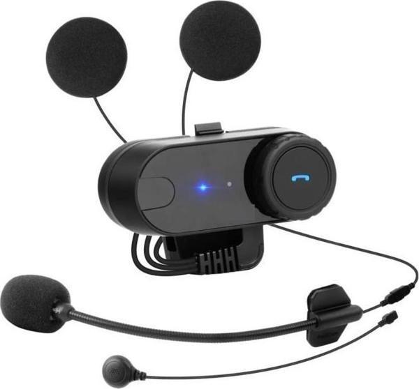 Airstorr Tcom-Vb Motosiklet Bluetooth Kask Interkom 800M Kulaklık Kablosuz Kulaklık Fm Radyo - Açık Siyah - Image 1