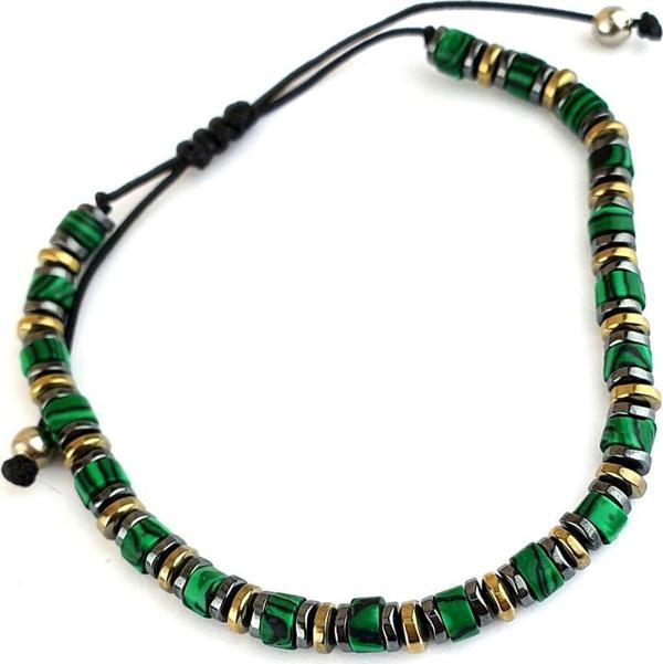 Malakit Hematit Taşlı El.İşi Tasarım Doğal Taş Bileklik - Image 1