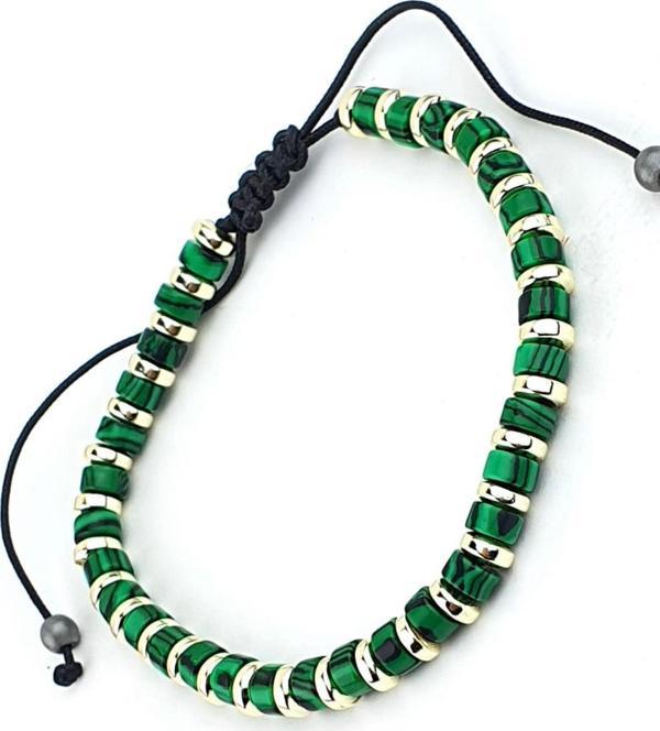 Malakit Ve Hematit Taşlı El İşi Tasarım Doğal Taş Bileklik - Image 1