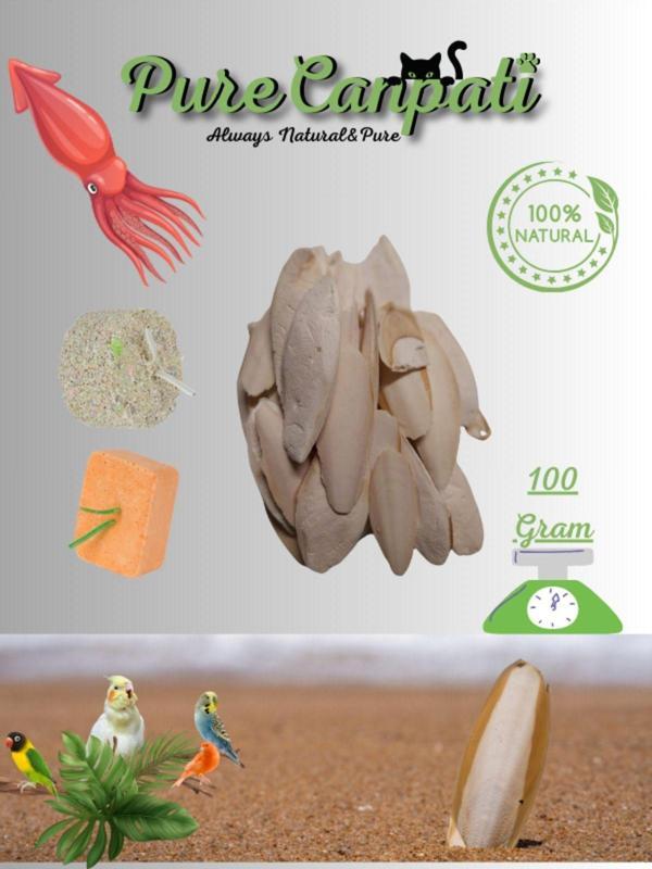 PureCanpati Kalamar Kemiği 100 Gram+mineral Blok Ve Portakallı Enerji Blok (muhabbet,paraket,kanarya Seti) - Image 1