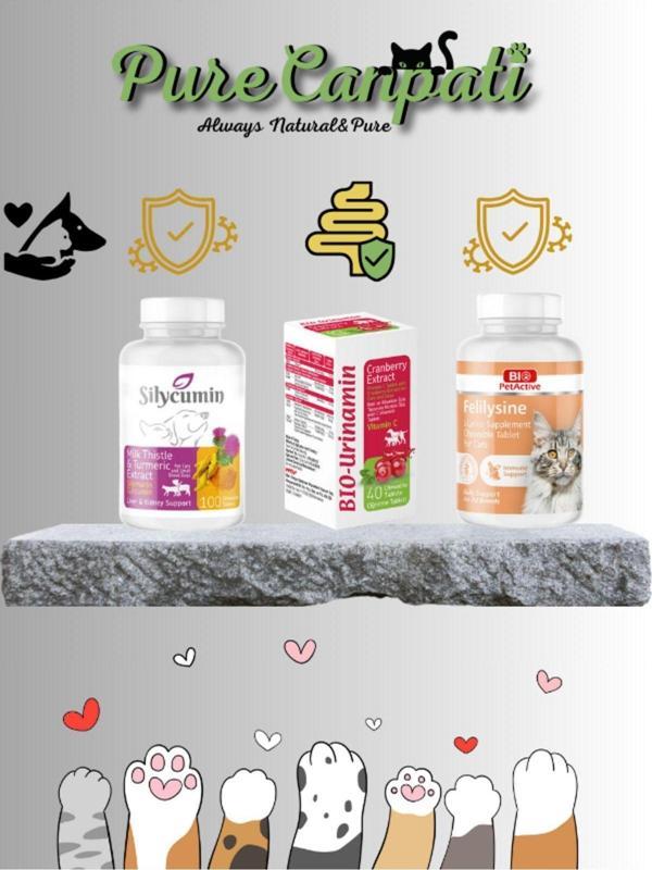 PureCanpati Kedi Destek Grubu Seti(felilysine,Bio Urinamin, Silycumin) - Image 1
