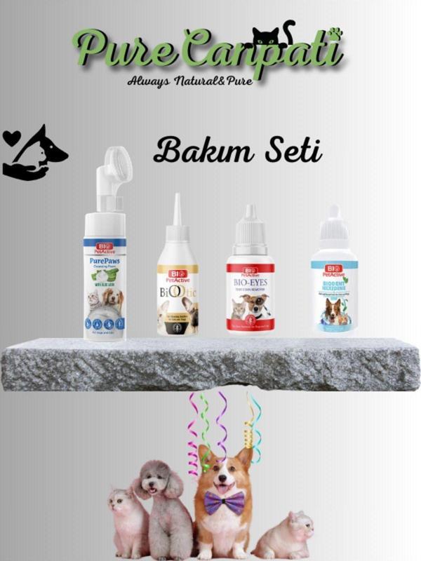 PureCanpati Kedi ve Köpek Bakım Seti(Pati,Göz,Kulak,Ağız Bakım Temizleyici) - Image 1