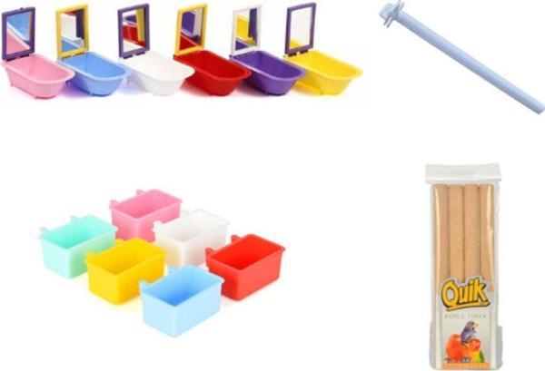 Fit Fly Kuş Aksesuar Set (aynalı Küvet+tünek+mamalık+kumlu Tünek) - Image 1