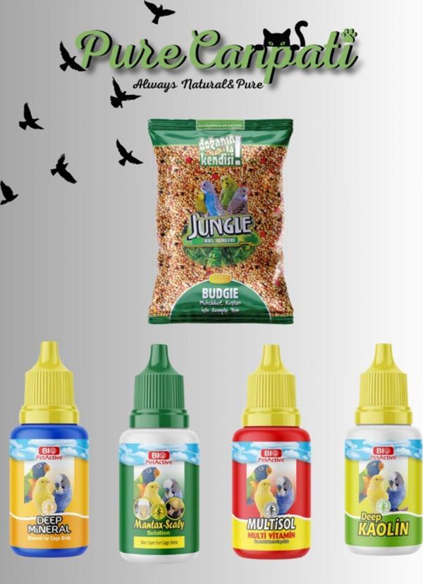 PureCanpati Muhabbet Kuşu Vitamin,Mineral,Deri Bakım Seti - Image 1