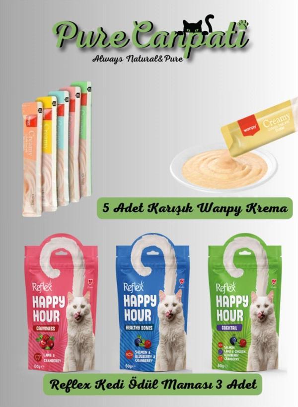 PureCanpati 5 Çeşit Karışık Sıvı Kedi Ödül + 3 Çeşit Kedi Ödülü - Image 1