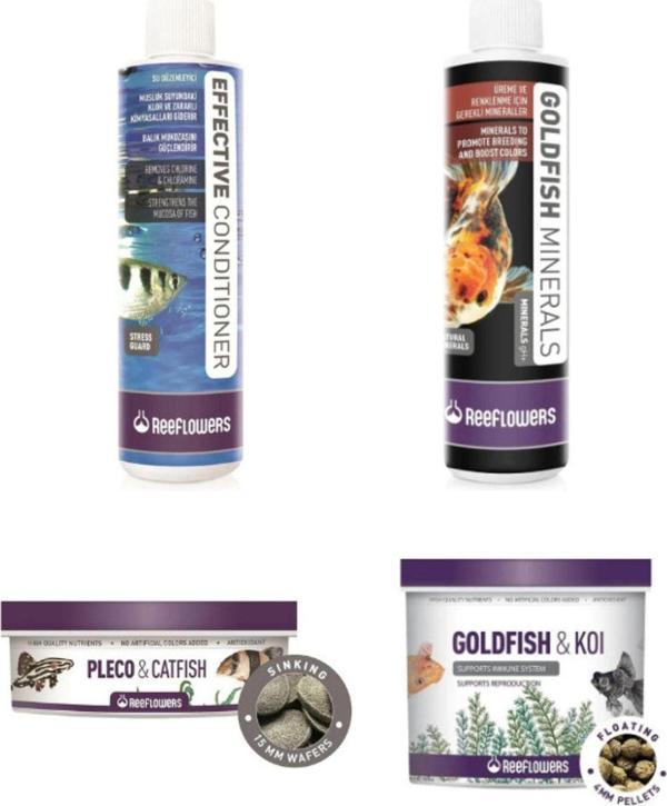 PureCanpati Gold Fish&koi(japon Balık)yemi+çöpçü(vatoz) Yemi+mineral+effective Su Düzenleyici - Image 1