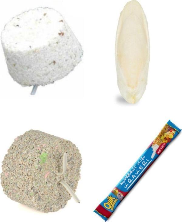 PureCanpati Mineral Blok-kalsiyum Blok-meyveli Kraker-mürekkep Balığı (kalamar) Kemiği 7-8cm Ve Tutacak - Image 1