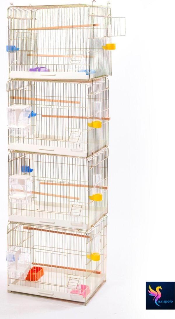 ARSPOLO Muhabbet Kuşu , Papağan , Kanarya 4 Lü Üretim Kafesi 45x35x45 - Image 1