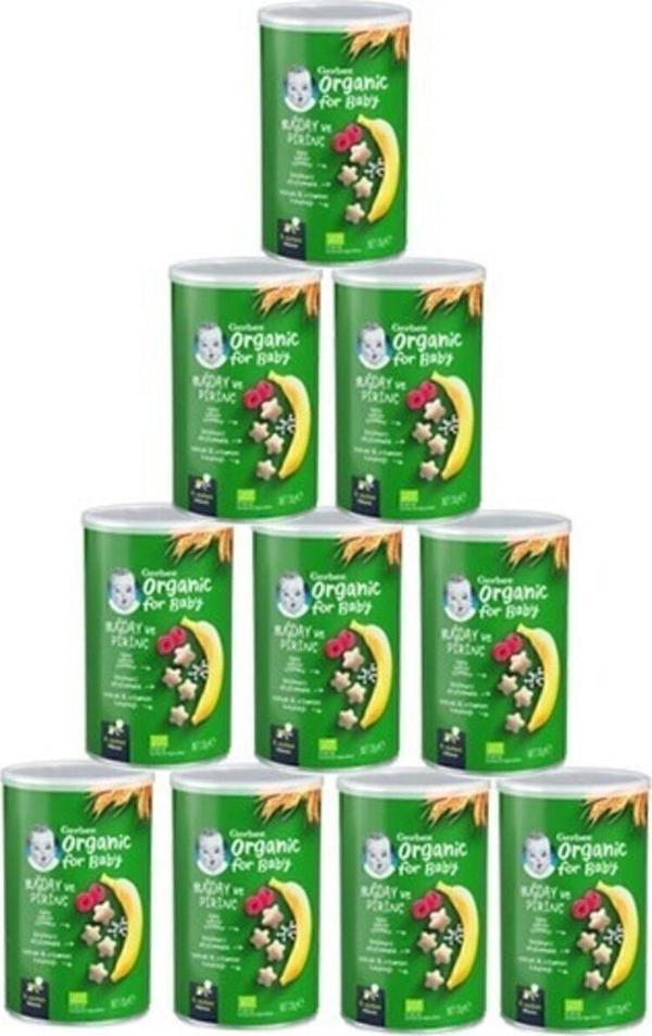 GERBER Organik Pirinçli Buğdaylı Muzlu Bebek Atıştırmalığı 35g X10 - Image 1