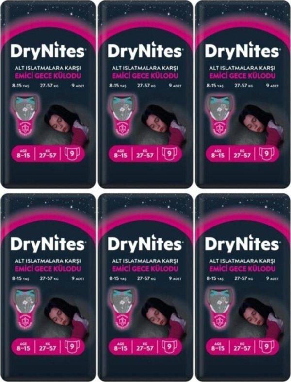 Huggies Drynites Kız Emici Gece Külodu 8-15 Yaş 54 Adet - Image 1