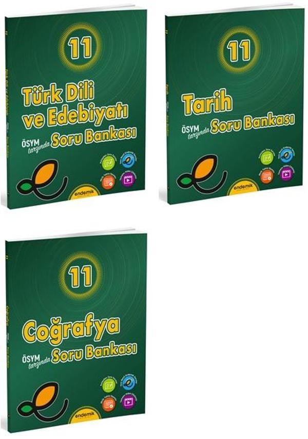 Endemik 2025 11. Sınıf Türk Dili + Tarih + Coğrafya Soru Seti 3 Kitap - Endemik Yayınları - Image 1