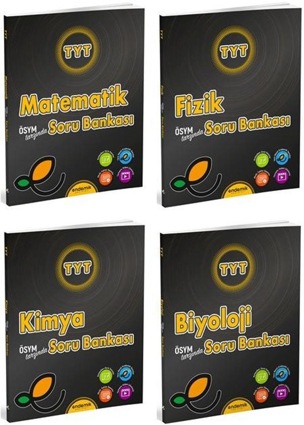 Endemik 2025 Tyt Matematik + Fizik + Kimya + Biyoloji Soru Kitabı Seti 4 Kitap - Endemik Yayınları - Image 1