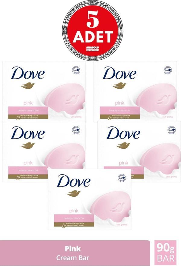 Dove Beauty Cream Bar Pink Ne mlendirici Etkili 90 G 5 Adet - Image 1