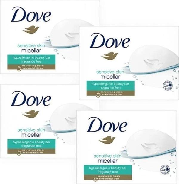 Dove Sabun Mıcellar Beauty Cream Bar Micellar Hassas Ciltler Için Ne mlendirici Etkili 90 Grx4 - Image 1