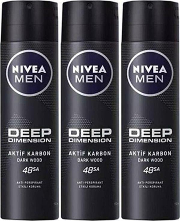 Nivea 3 Adet Deo 150 ml Deep Dimension Erkek - Image 1