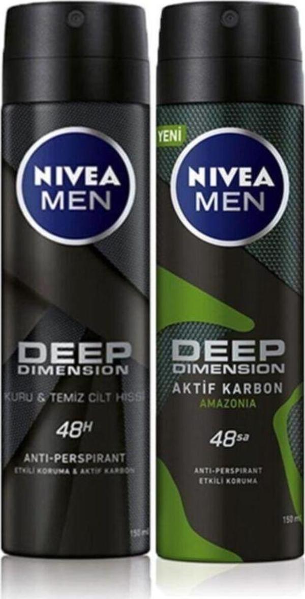 Nivea Bay Deodorant Deep Dimension Aktif Karbon 150 ml + Deodorant Bay Deep Dimension Amazonia - Image 1