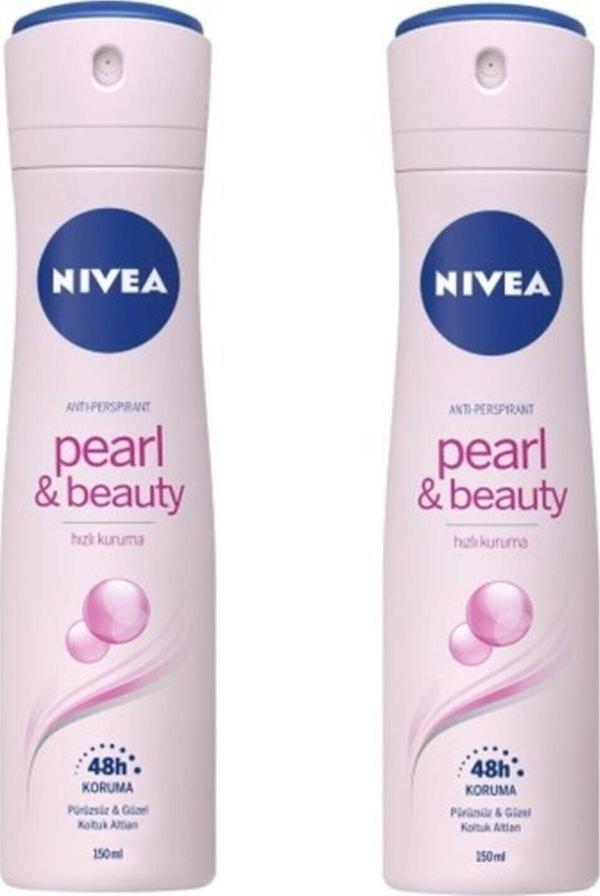 Nivea Beauty Pearl Inci Özleri Sprey Deodorant 150 ml Kadın 2'Li Set - Image 1