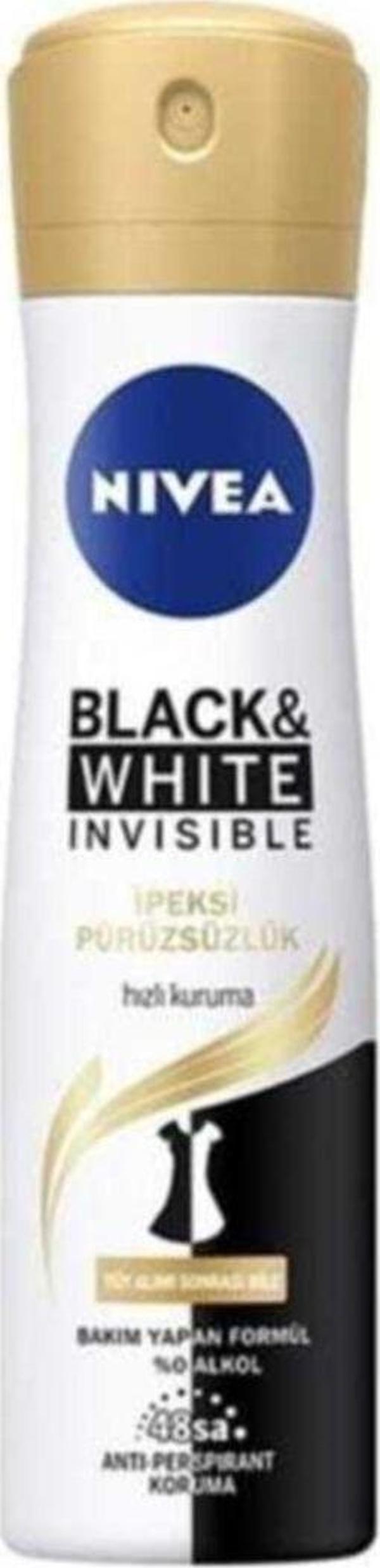 Nivea Black & White Invısıble 150 ml Kadın Deodorant Nvd4789512350 - Image 1