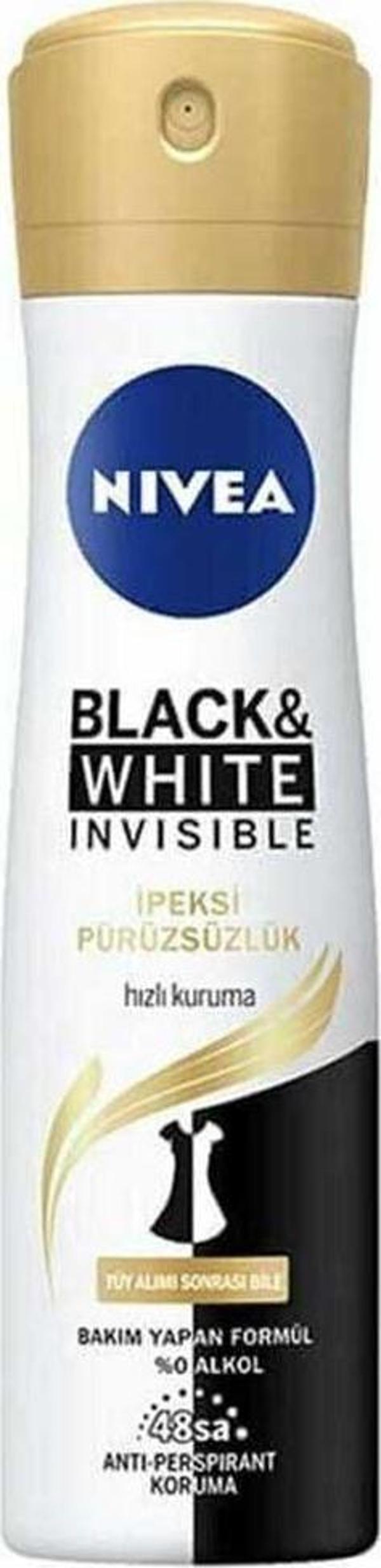 Nivea Black & White Invisible Ipeksi Pürüzsüzlük Deodorant 150 ml - Image 1
