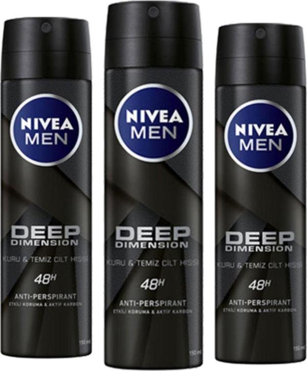 Nivea Deep Dimension Deodorant 150 ml X3 Adet - Image 1