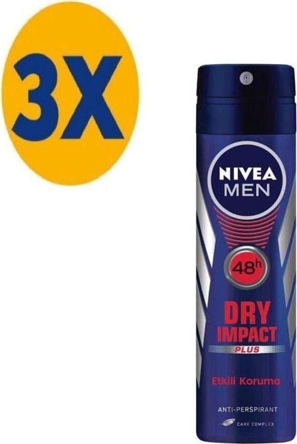 Nivea Deo Men 150 ml-Dry Impact X 3 Adet - Image 1