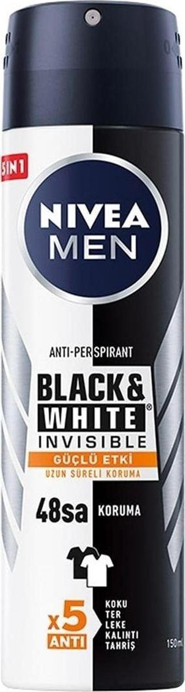 Nivea Deo Sprey Black & White Güçlü Etki Erkek 150 ml - Image 1