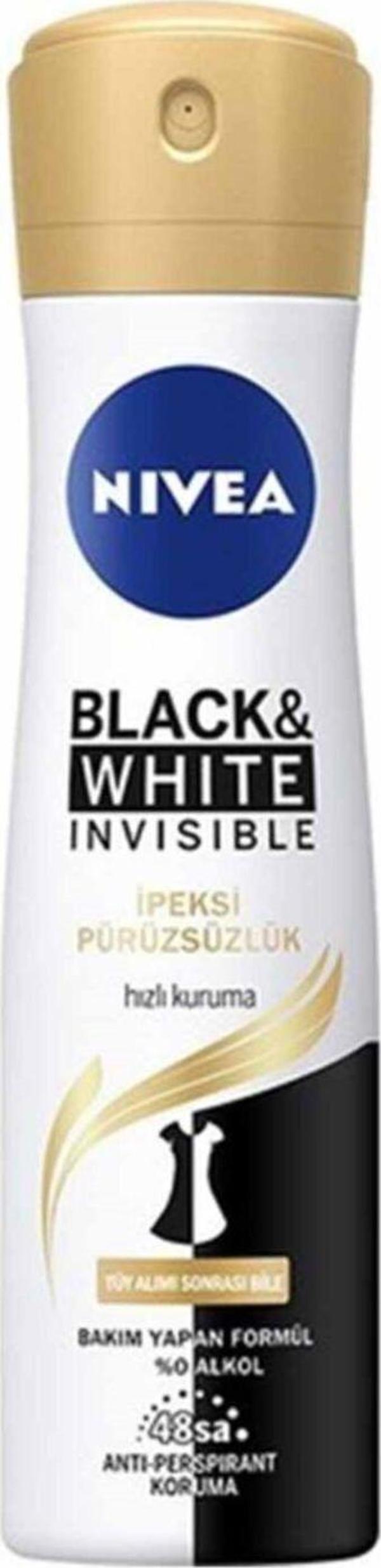 Nivea Deodorant 150 ml Kadın Invisible Black & White Ipeksi - Image 1
