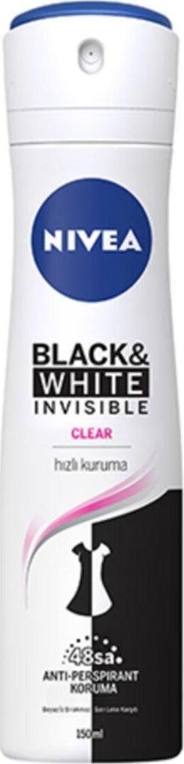 Nivea Invisible Black & White Clear Sprey Deodorant 150 ml - Image 1