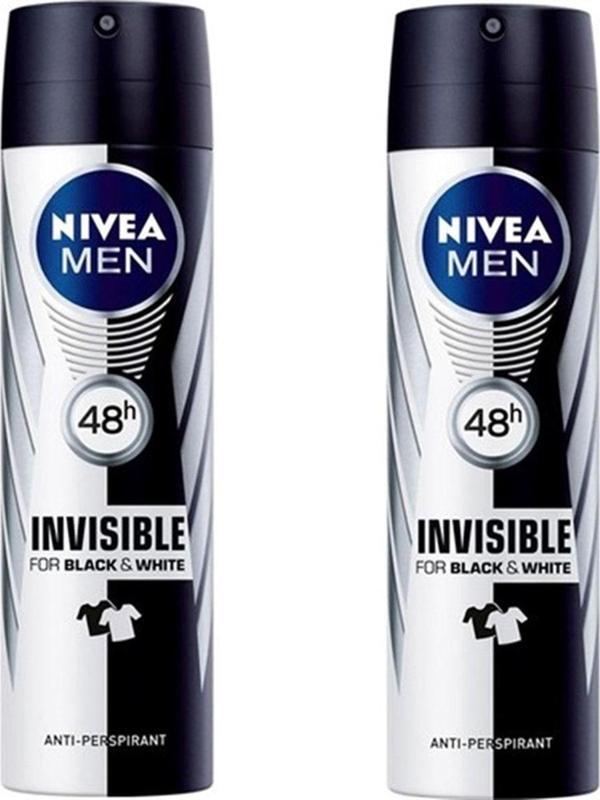 Nivea Invisible Black & White Original Power Erkek Deodorant 150 ml X 2 Adet - Image 1