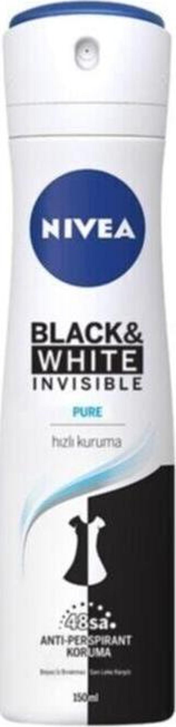 Nivea Invisible Black&Whıte Pure Sprey Deodorant 150 ml Kadın - Image 1