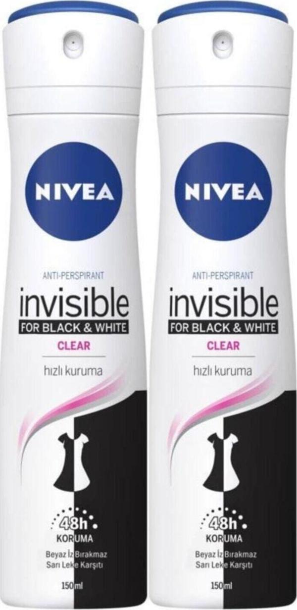 Nivea Invısıble Black&Whıte Sprey Deodorant 150 ml Kadın - Image 1