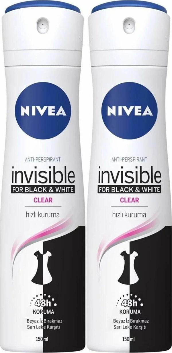 Nivea Invısıble Black&Whıte Sprey Deodorant 150 ml Kadın 2'Li Avantaj Paketi - Image 1