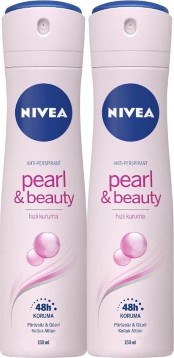 Nivea Kadın Pearl & Beauty Sprey Deodorant 150 ml 2'Li - Image 1