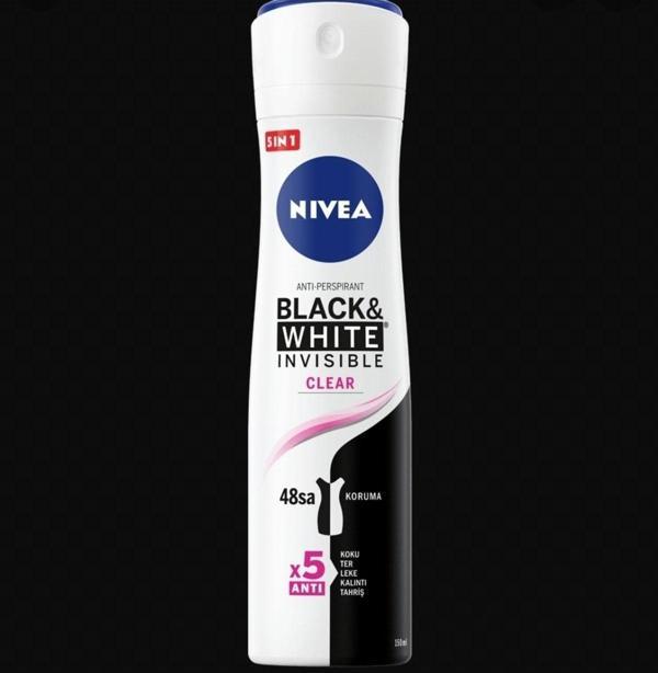 Nivea Kadın Sprey Deodorant Black & White Invisible Clear 150 ml. Kadın - Image 1