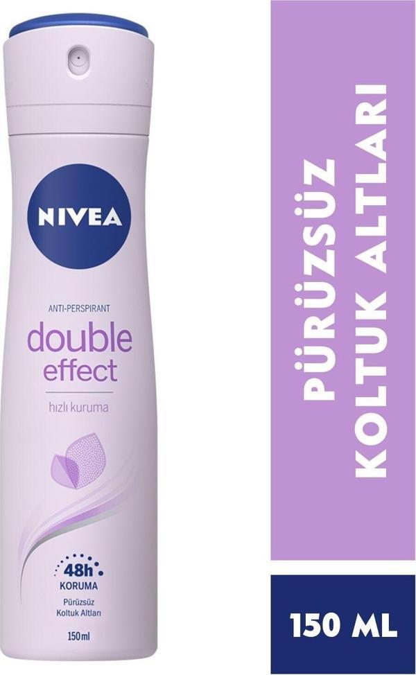Nivea Kadın Sprey Deodorant Double Effect Mor Düşler 150 ml X2 Adet,48 Saat Koruma,Pürüzsüz Koltukaltı - Image 1