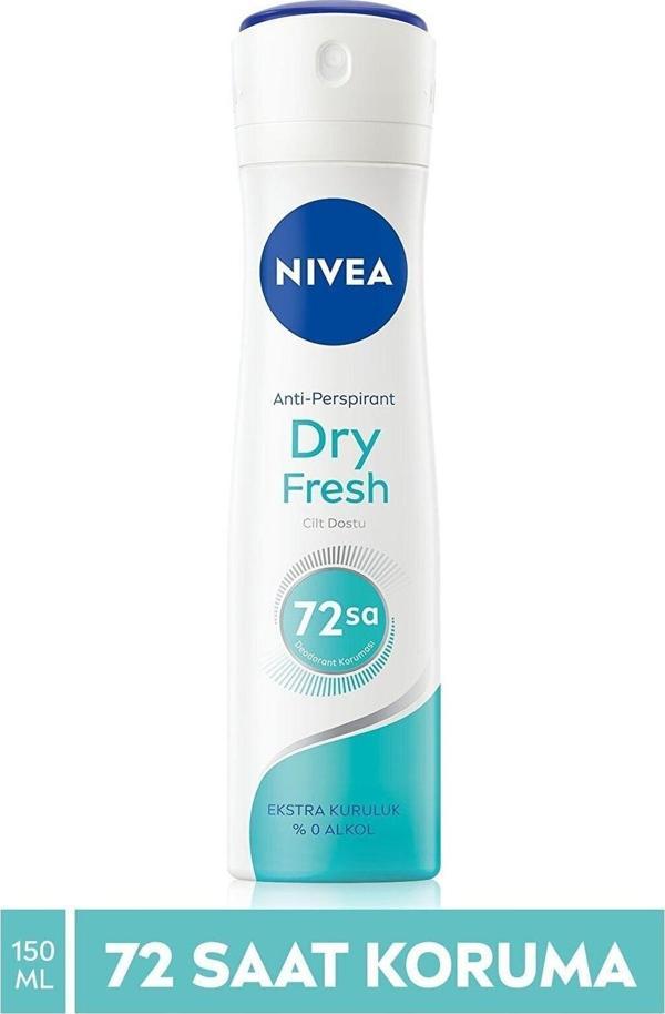 Nivea Kadın Sprey Deodorant Dry Fresh, 48 Saat Anti-Perspirant Koruma (150 ml) - Image 1