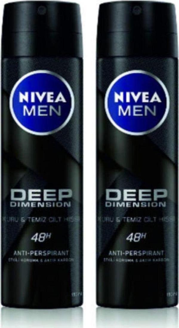 Nivea Men Deep Dimension Deodorant 150 ml.X2 Ad. - Image 1