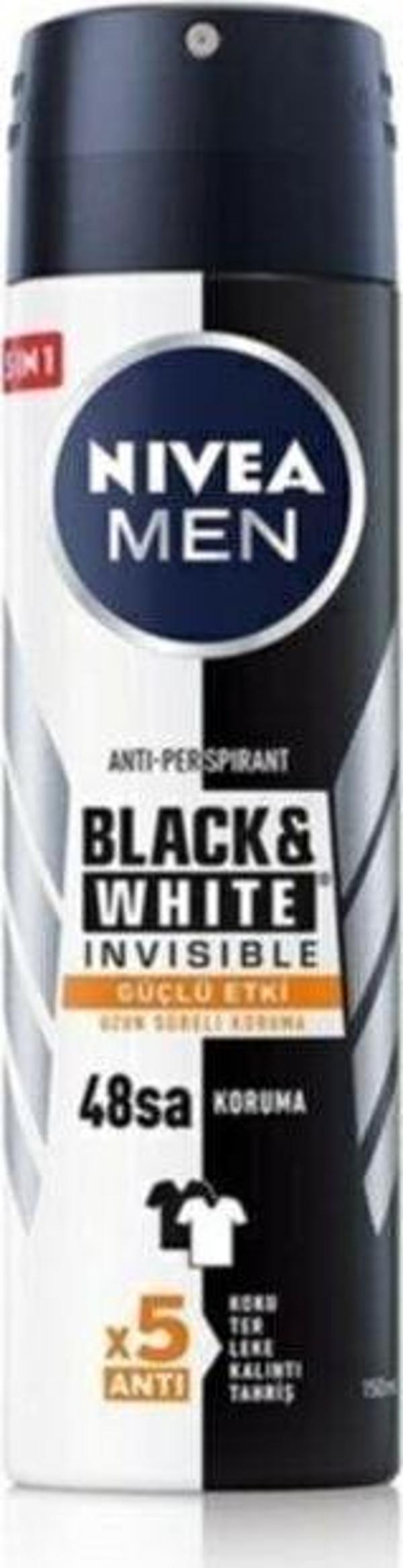 Nivea Men Deodorant Black & White Invisible Güçlü Etki 48H 150 ml - Image 1
