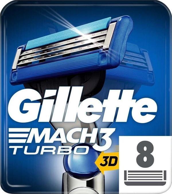 Gillette Mach 3 Turbo Yedek Tıraş Bıçağı 8'Li Karton Kutu - Image 1