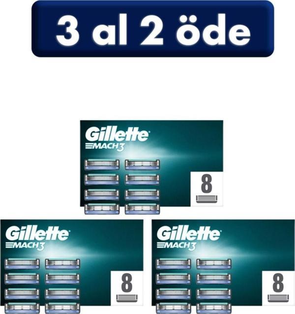 Gillette Mach 3 Yedek Tıraş Bıçağı 8'Li (3 Al 2 Öde) - Image 1