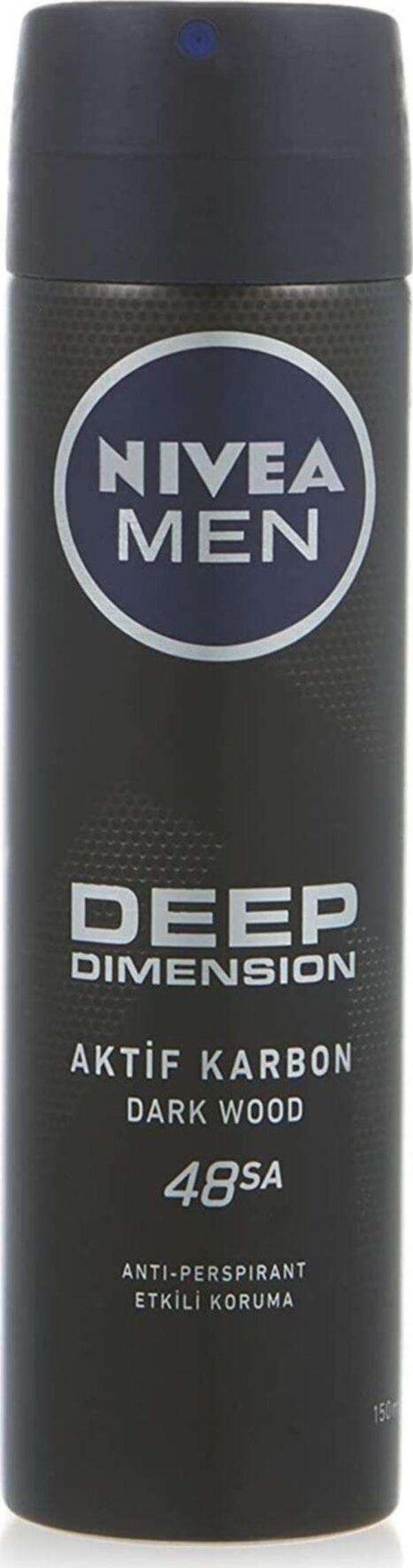 Nivea Men Erkek Sprey Deodorant Deep Dimension 48 Saat Anti-Perspirant Koruma 150 ml 1 Adet - Image 1