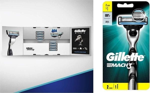 Gillette Mach3 8'Li Yedek Tıraş Bıçağı + Mach3 Tıraş Makinesi 2 Yedekli - Image 1
