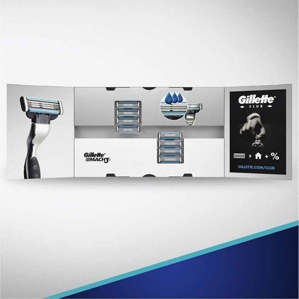 Gillette Mach3 Yedek Tıraş Bıçağı 8'Li Karton Paket - Image 1
