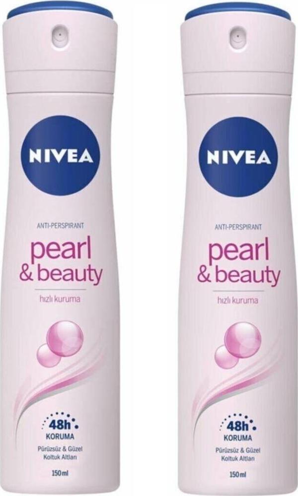Nivea Pearl & Beauty Hızlı Kuruma Kadın Deodorant 2 X 150 ml - Image 1
