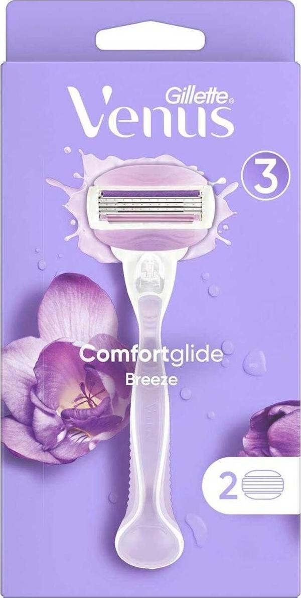 Gillette Venus Comfortglide Breeze Tıraş Makinesi + 2 Adet Yedek Başlık - Image 1