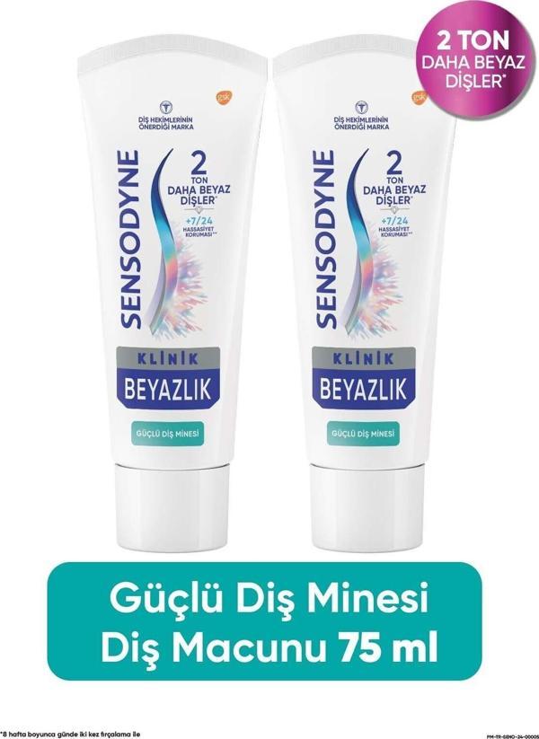 Sensodyne Klinik Beyazlık Güçlü Diş Minesi Diş Macunu 75 ml X 2 Adet - Image 1