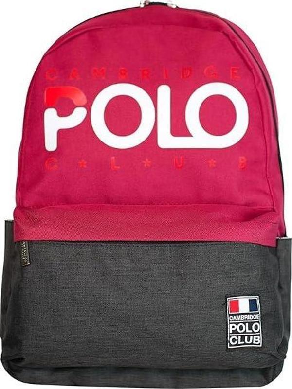 Cambridge Polo Club Normcore Matara Cepli Unisex Okul Sırt Çantası Kırmızı / CPC3027.0003 - Image 1